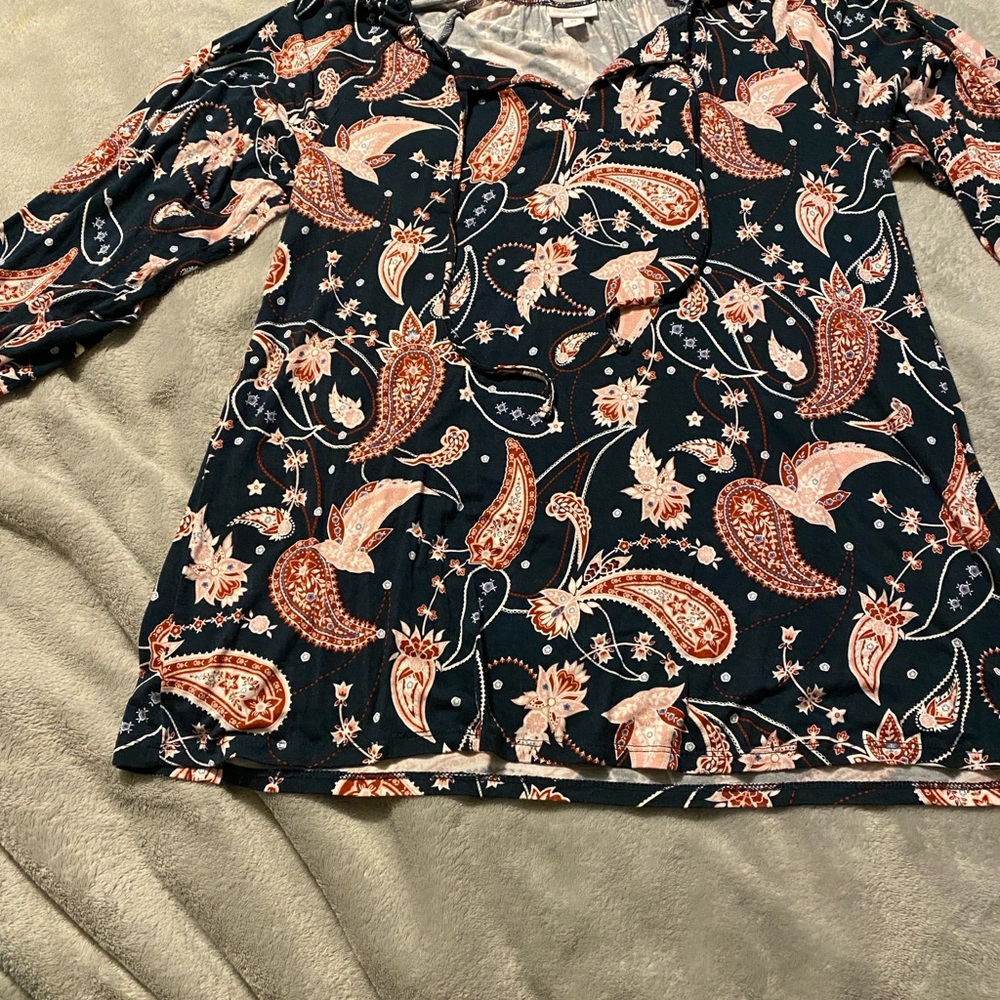 Lularoe Debra Floral Paisley 3/4 Sleeve Blouse